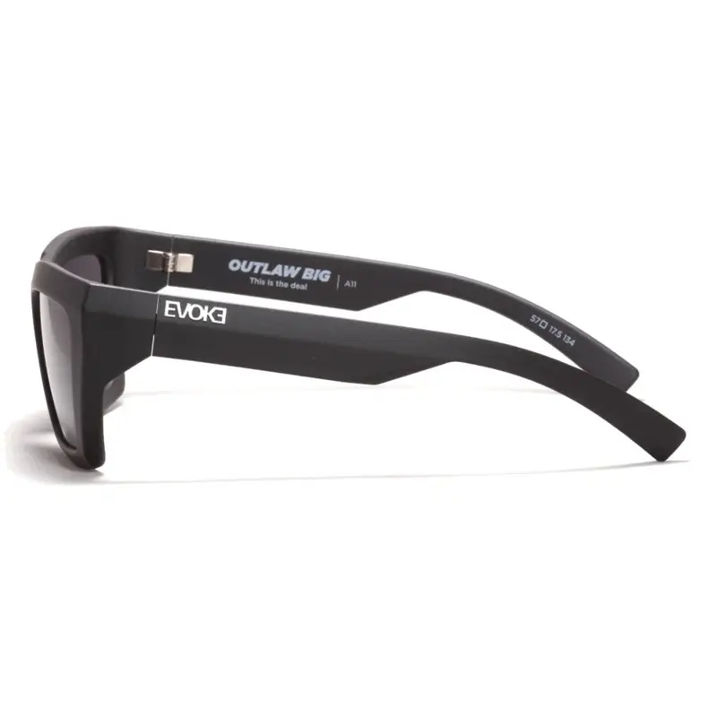 OCULOS DE SOL EVOKE OUTLAW BIG A11 BLACK MATTE SILVER GRAY TOTAL UNICA