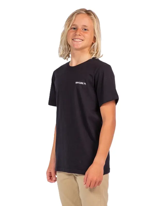 CAMISETA RIP CURL BRAND ICON JUVENIL 8264-WASHED BLACK