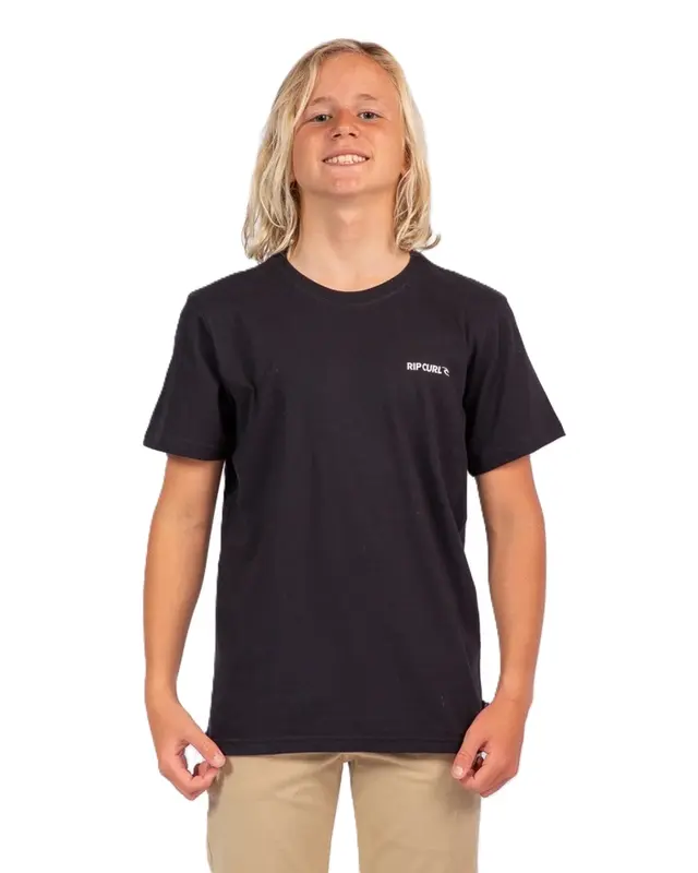 CAMISETA RIP CURL BRAND ICON JUVENIL 8264-WASHED BLACK