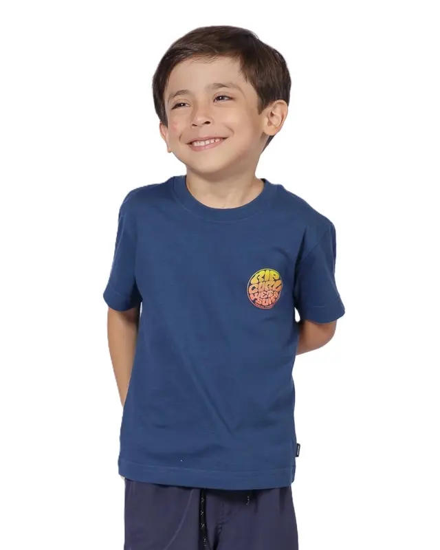 CAMISETA RIP CURL WETTIE PASSAGE ICON INFANTIL 2359-LIGHT NAVY
