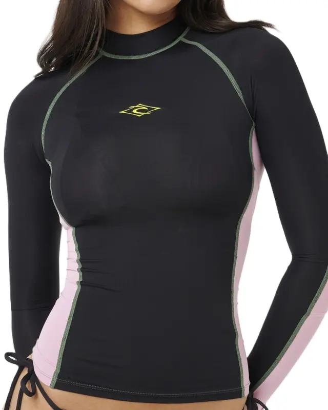 CAMISETA RIP CURL UV SPLICED RASHVEST 0090-BLACK