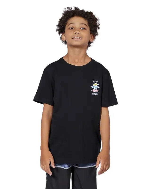 CAMISETA RIP CURL SEARCH ICON JUVENIL 0090-BLACK