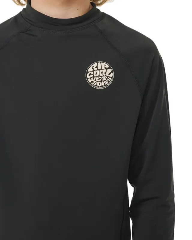 CAMISETA RIP CURL ICONS UV BRUSHED JUVENIL 0090-BLACK