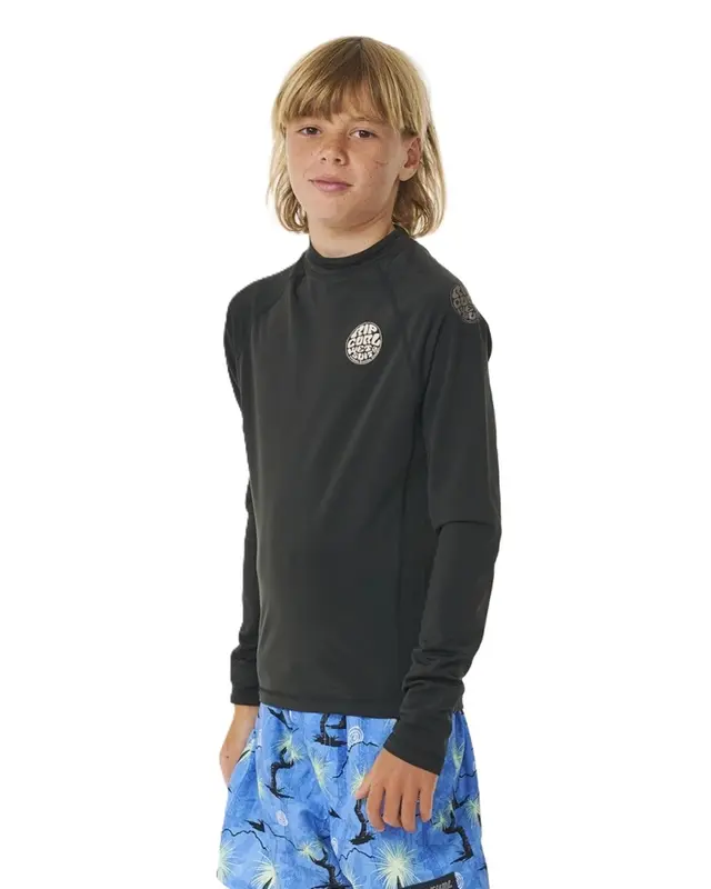 CAMISETA RIP CURL ICONS UV BRUSHED JUVENIL 0090-BLACK