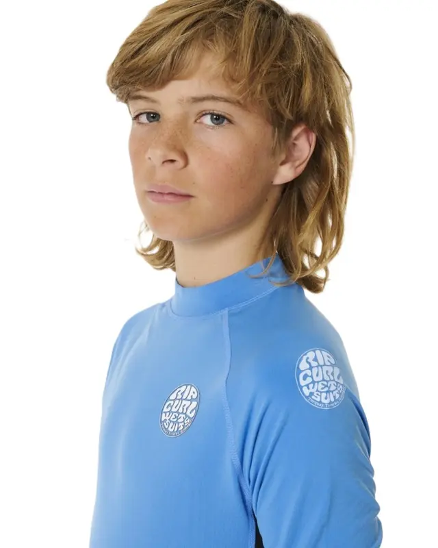 CAMISETA RIP CURL ICONS UV BRUSHED JUVENIL BLUE GUM