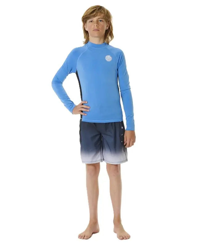 CAMISETA RIP CURL ICONS UV BRUSHED JUVENIL BLUE GUM