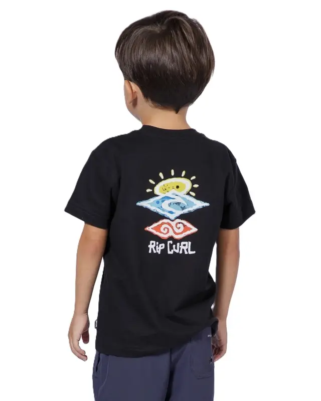 CAMISETA RIP CURL SEARCH ICON INFANTIL 0090-BLACK