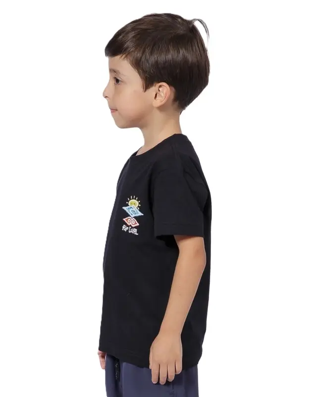 CAMISETA RIP CURL SEARCH ICON INFANTIL 0090-BLACK