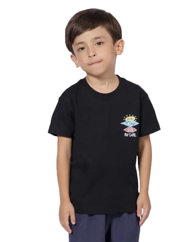 CAMISETA RIP CURL SEARCH ICON INFANTIL 0090-BLACK