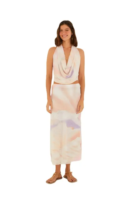 BLUSA FARM TULE MAXI PEROLA