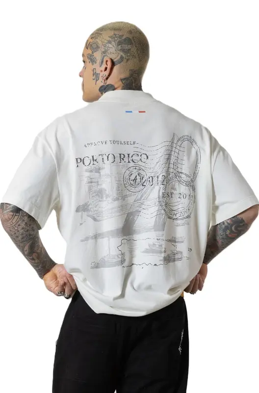 CAMISETA HUGE APPROVE PORTO RICO OFF WHITE