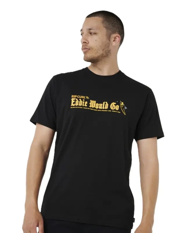 CAMISETA RIP CURL EDDIE WOULD GO STICKER BLACK