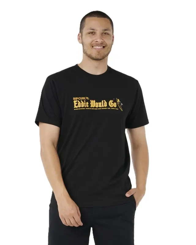 CAMISETA RIP CURL EDDIE WOULD GO STICKER BLACK