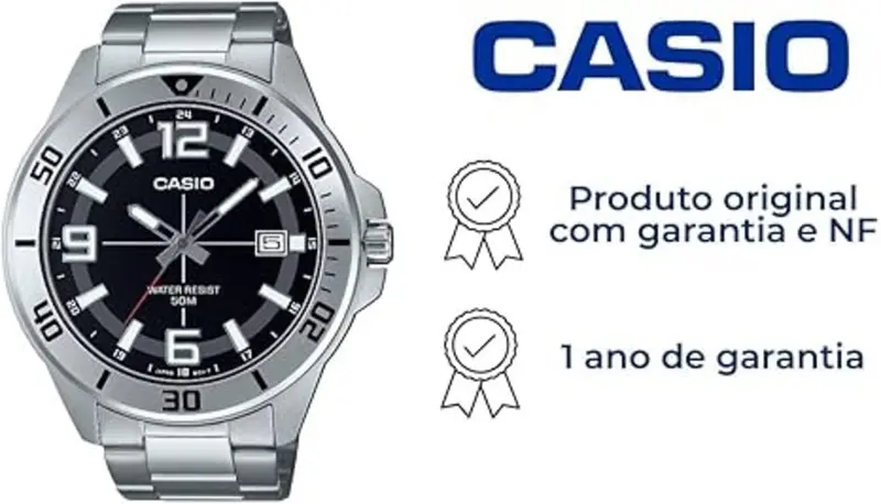 RELOGIO CASIO MTC-100D-1BVDF-SC PRATA