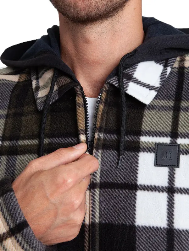 BLUSA HURLEY EASY RIDER HOODED SHERPA PRETO