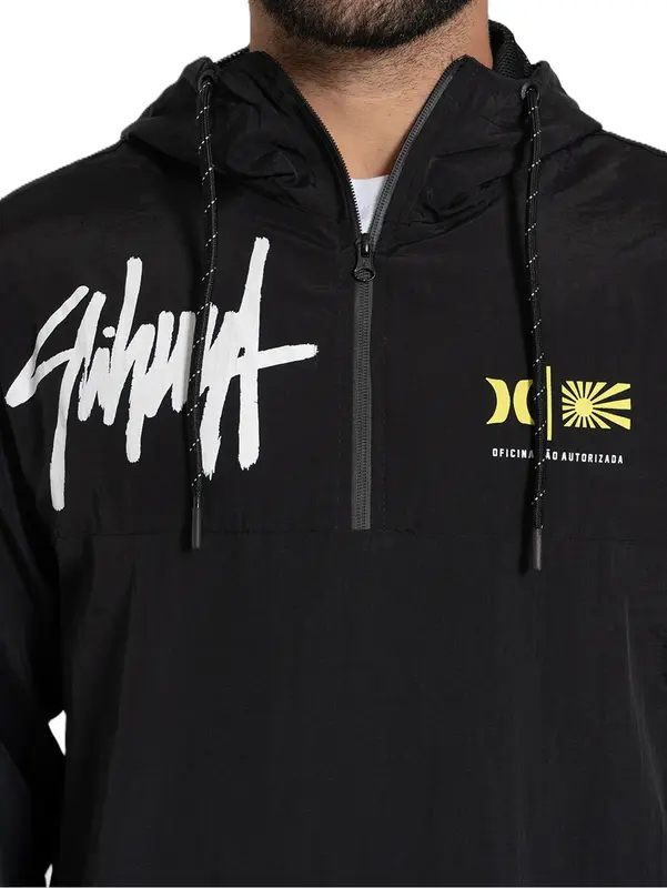 JAQUETA HURLEY WINDBREAKER ANORAX SIGNATURE PRETO