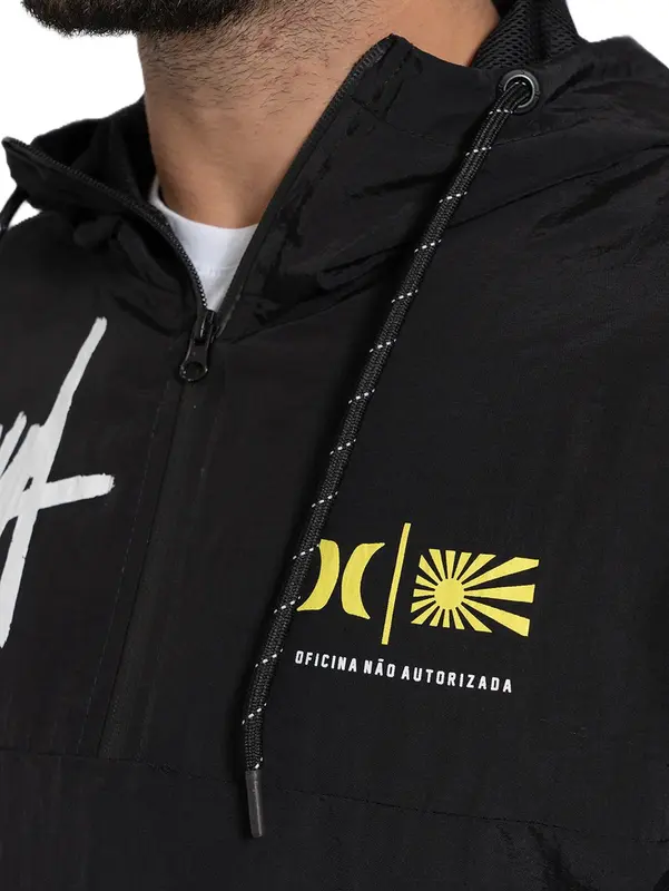 JAQUETA HURLEY WINDBREAKER ANORAX SIGNATURE PRETO