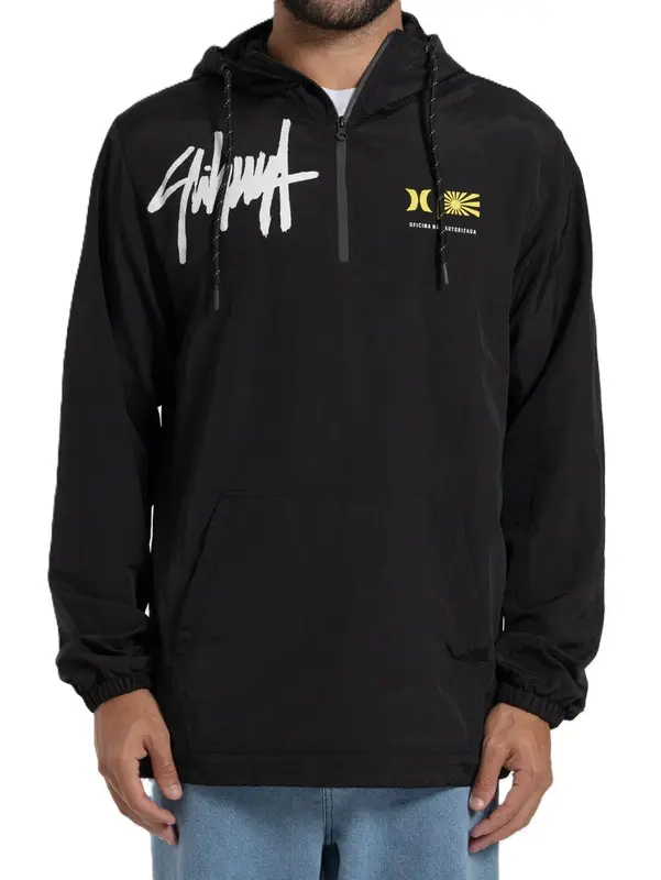 JAQUETA HURLEY WINDBREAKER ANORAX SIGNATURE PRETO