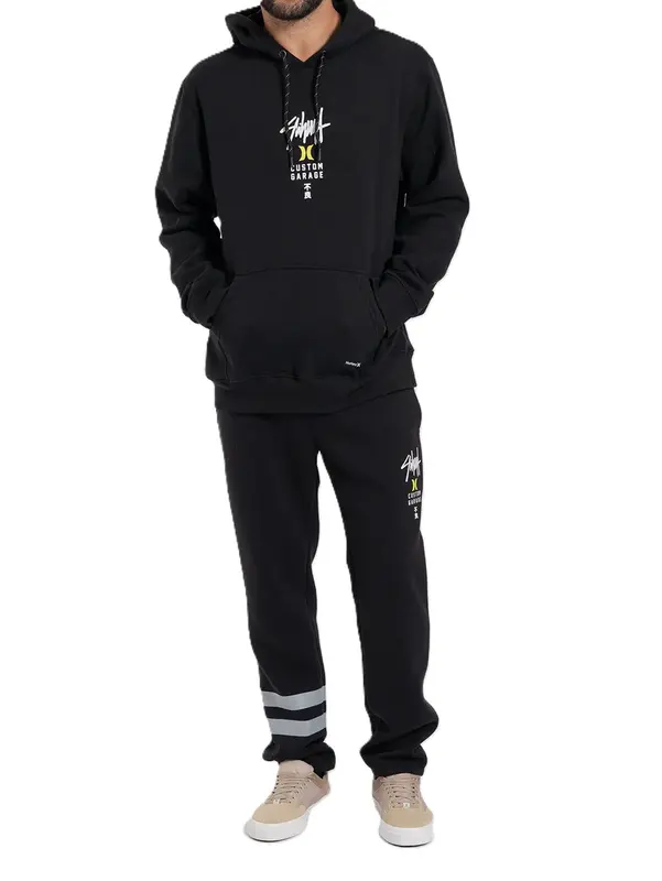 CALCA HURLEY MOLETOM SIGNATURE BLOCK PARTY PRETO