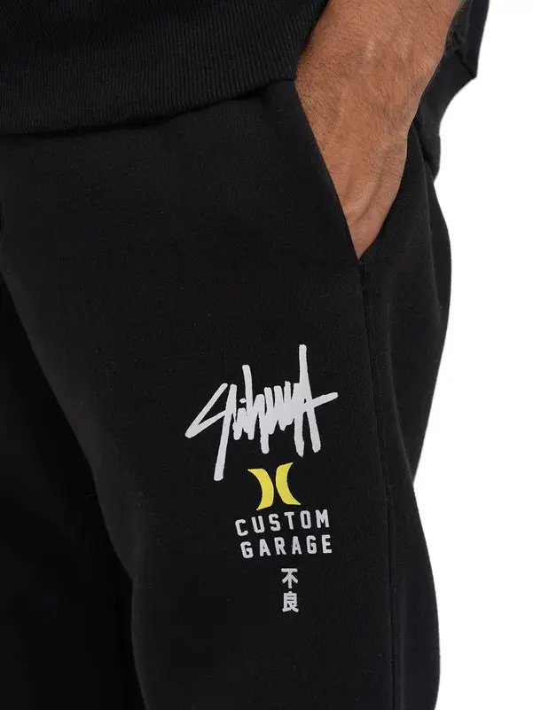 CALCA HURLEY MOLETOM SIGNATURE BLOCK PARTY PRETO