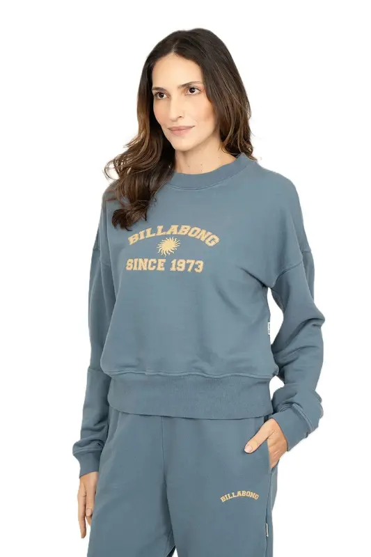 MOLETOM BILLABONG CARE HERITAGE CREW AZUL