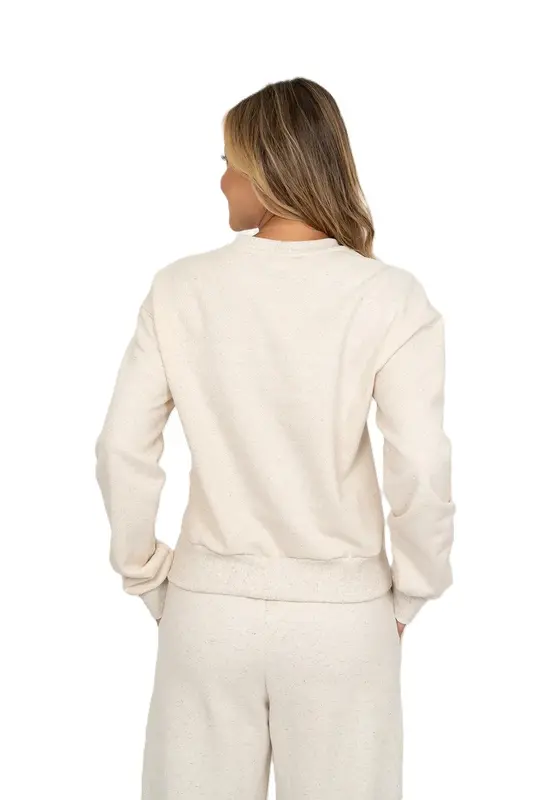 MOLETOM ROXY CARE SUNGLOW OFF WHITE
