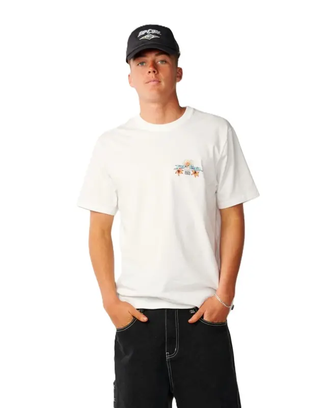 CAMISETA RIP CURL HAZED & TUBED 1000-WHITE
