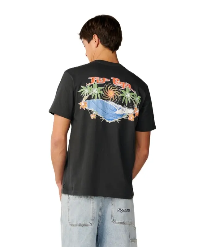 CAMISETA RIP CURL HAZED & TUBED 0090-BLACK