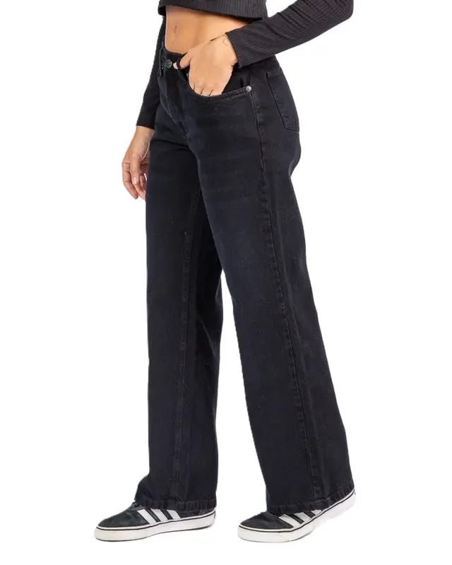 CALCA RIP CURL AGGIE RELAXED DENIM 0090-BLACK