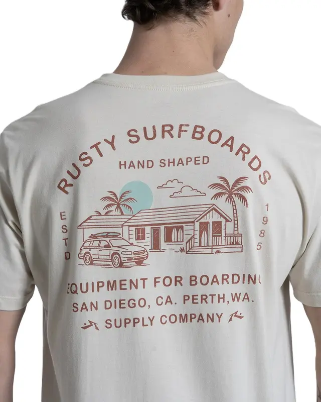 CAMISSETA RUSTY SURF SHOP BEGE