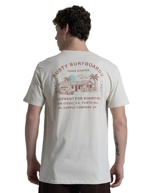 CAMISSETA RUSTY SURF SHOP BEGE