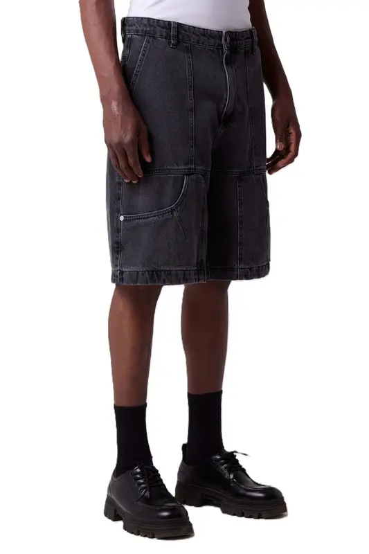 BERMUDA THESAINT DENIM JORTS POCKETS BLACK