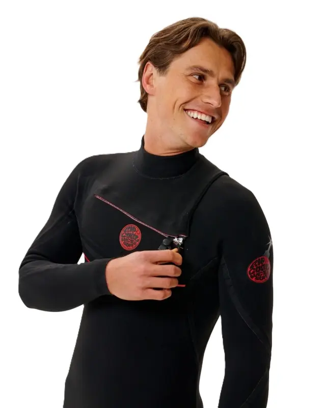 LONG JOHN RIP CURL FUSION 3/2MM CHEST ZIP 0090-BLACK