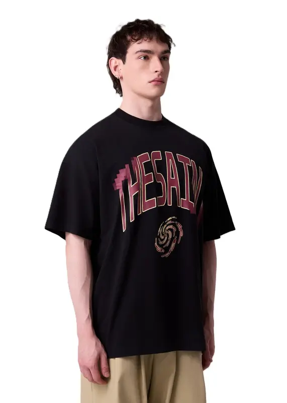 T-SHIRT THESAINT OVERSIZED TIME MACHINE BLACK