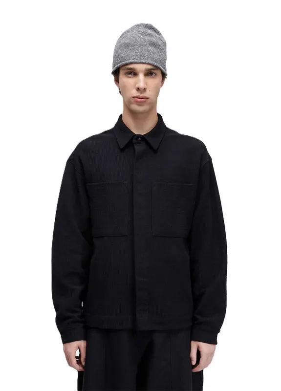 JAQUETA OSKLEN OVERSHIRT MOLETOM COTELE PRETO