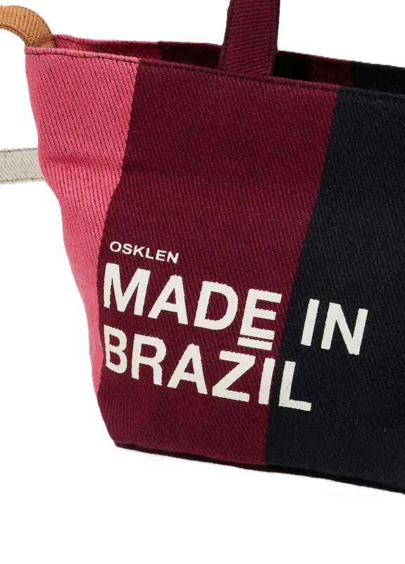 BOLSA OSKLEN SMALL STRIPES COLOR MARROM/RUBI