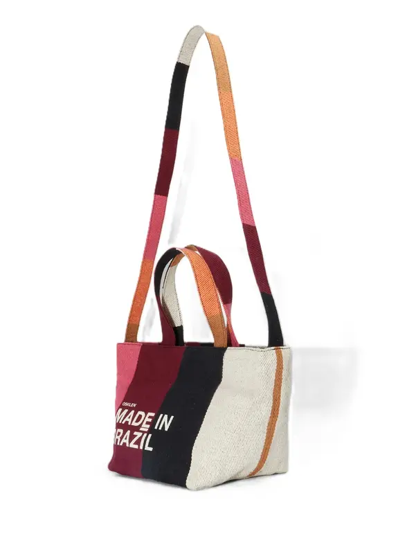 BOLSA OSKLEN SMALL STRIPES COLOR MARROM/RUBI