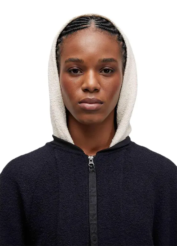 CASACO OSKLEN BICOLOR MOLETOM ECO PRETO/OFFWHITE