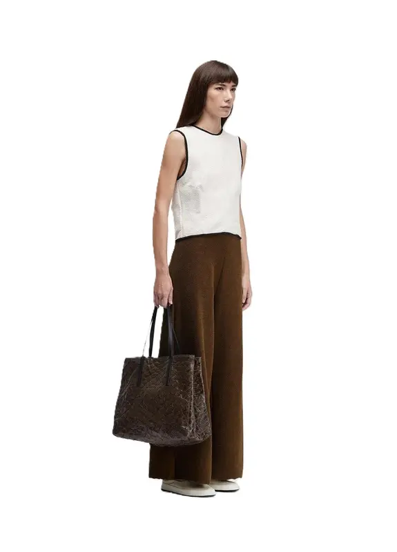 BLUSA OSKLEN SLEEVELESS COTTON TEXTURE OFFWHITE/PRETO