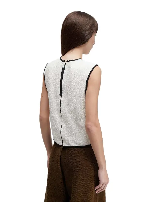 BLUSA OSKLEN SLEEVELESS COTTON TEXTURE OFFWHITE/PRETO