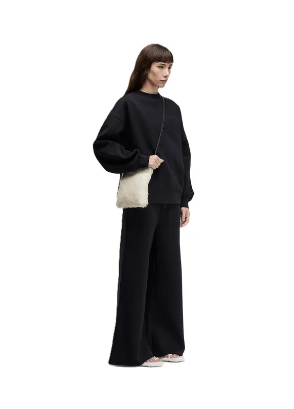 CALCA OSKLEN DOUBLE MOLETOM FLEECE PRETO/OFFWHITE