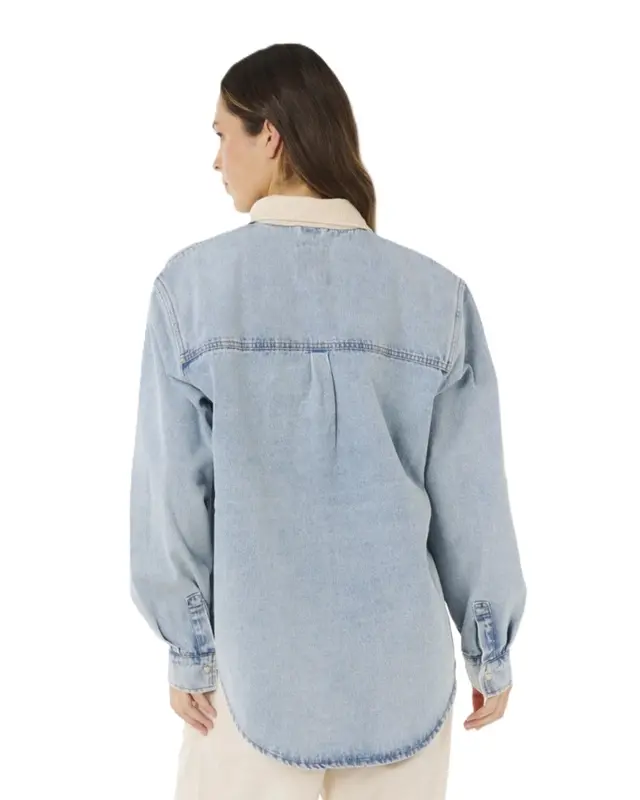 JAQUETA RIP CURL SURF SIDE RELAXED DENIM WASHED BLUE