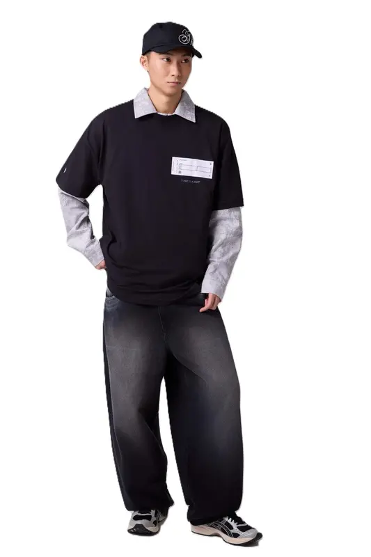 CAMISETA THESAINT OVERSIZED TICKET BLACK