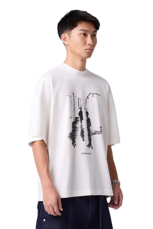CAMISETA THESAINT WIDE SHADOW OFF WHITE