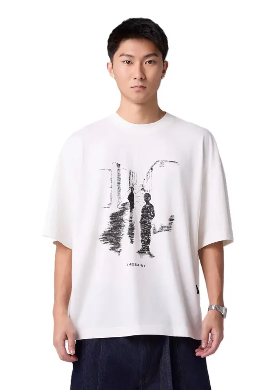 CAMISETA THESAINT WIDE SHADOW OFF WHITE