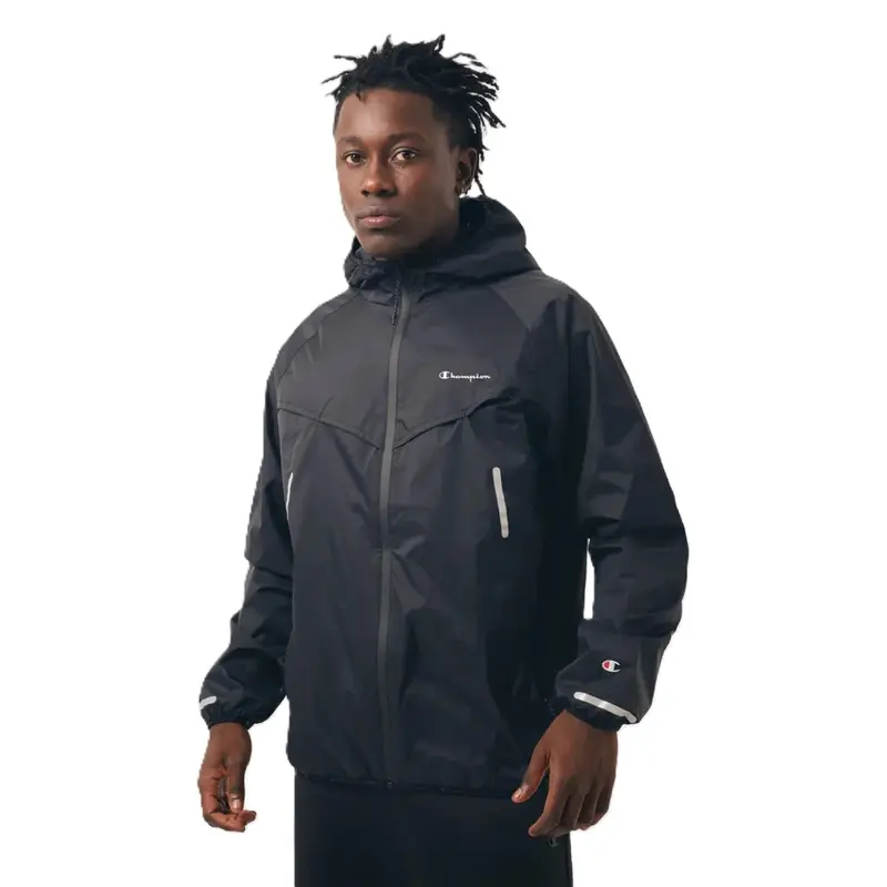 JAQUETA CHAMPION ACTIVE LIGHT JACKET MINI SCRIPT LOGO BLACK