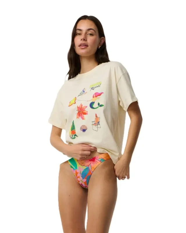 CAMISETA RIP CURL FARM DESIRE RELAXED TEE 0174-VANILLA