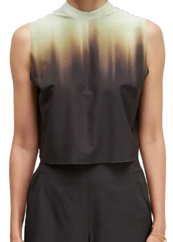 BLUSA OSKLEN CROPPED BLURRED BROWN SUPERLIGHT PRETO/MARROM