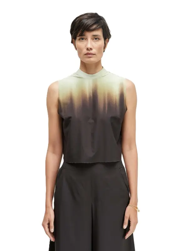 BLUSA OSKLEN CROPPED BLURRED BROWN SUPERLIGHT PRETO/MARROM