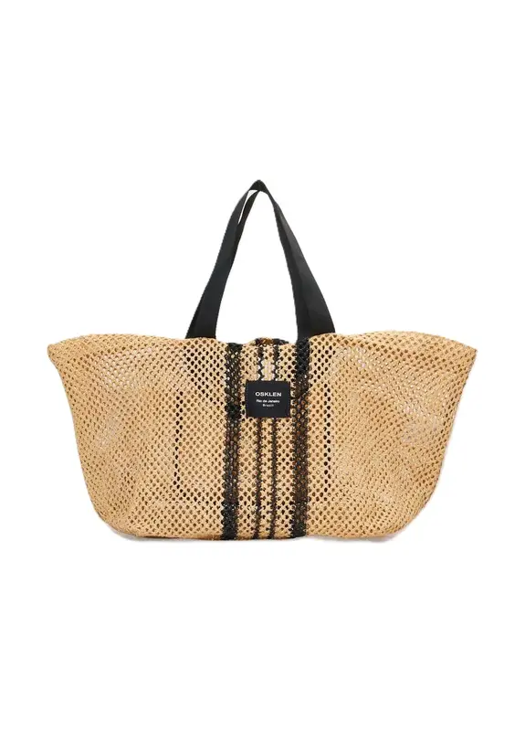 BOLSA OSKLEN TOTE TELA PRANCHAO NATURAL/PRETO